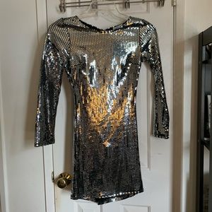 Shiny long sleeve NYE dress